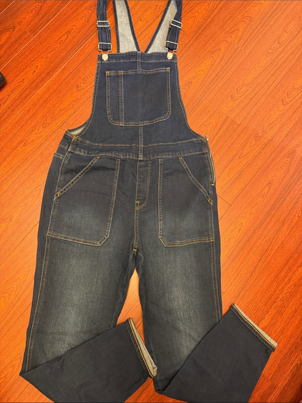 J.Crew Dark Wash Denim Overalls - Classic Pocket Bib